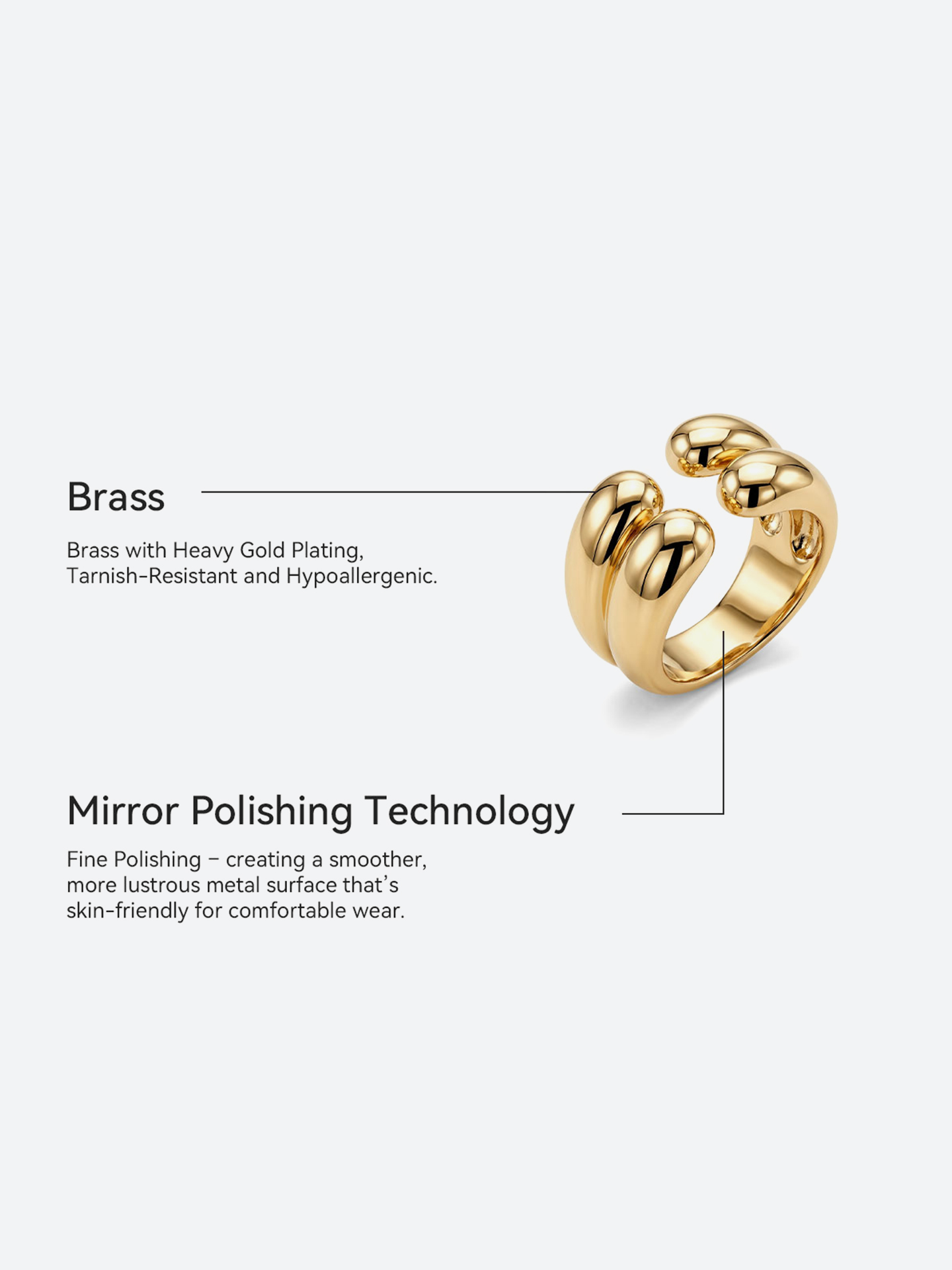 Modern layered open ring - Image 5