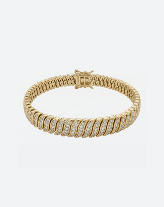 Luxury 18K Gold Plated Link Bracelet – Elegant Curved Chain Design