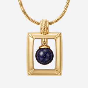 18K gold plated magnet detachable and replaceable gemstone necklace