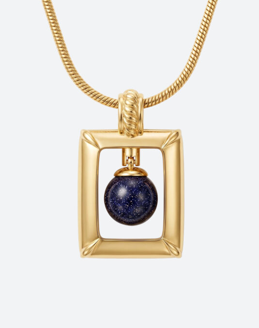 18K gold plated magnet detachable and replaceable gemstone necklace