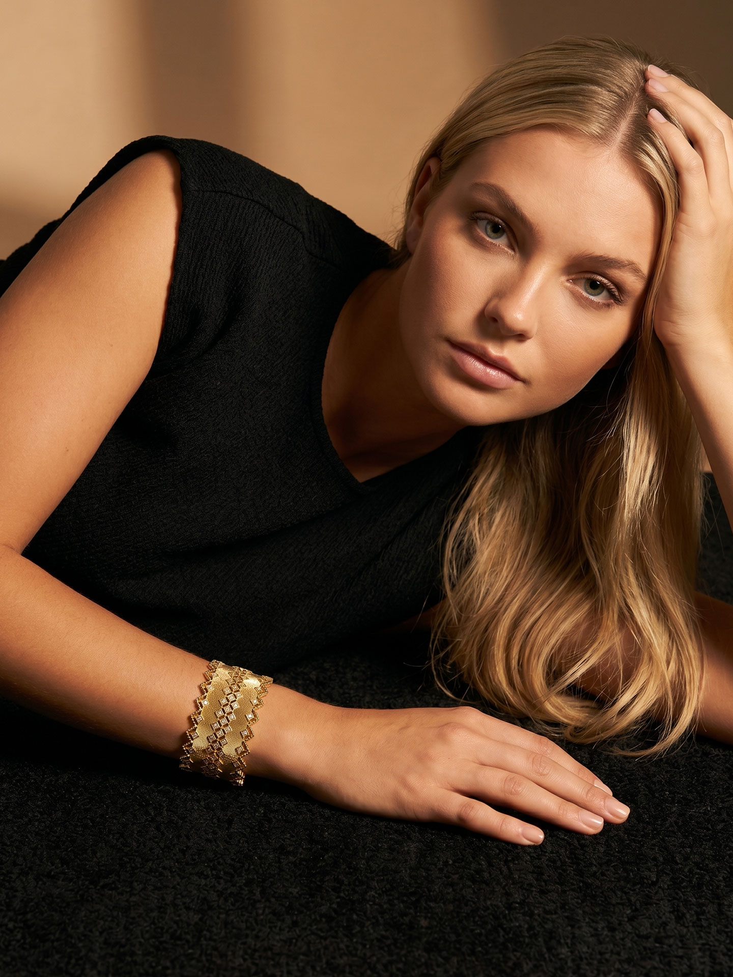 Modern Wide 18K Gold Plated Cuff Bracelet
