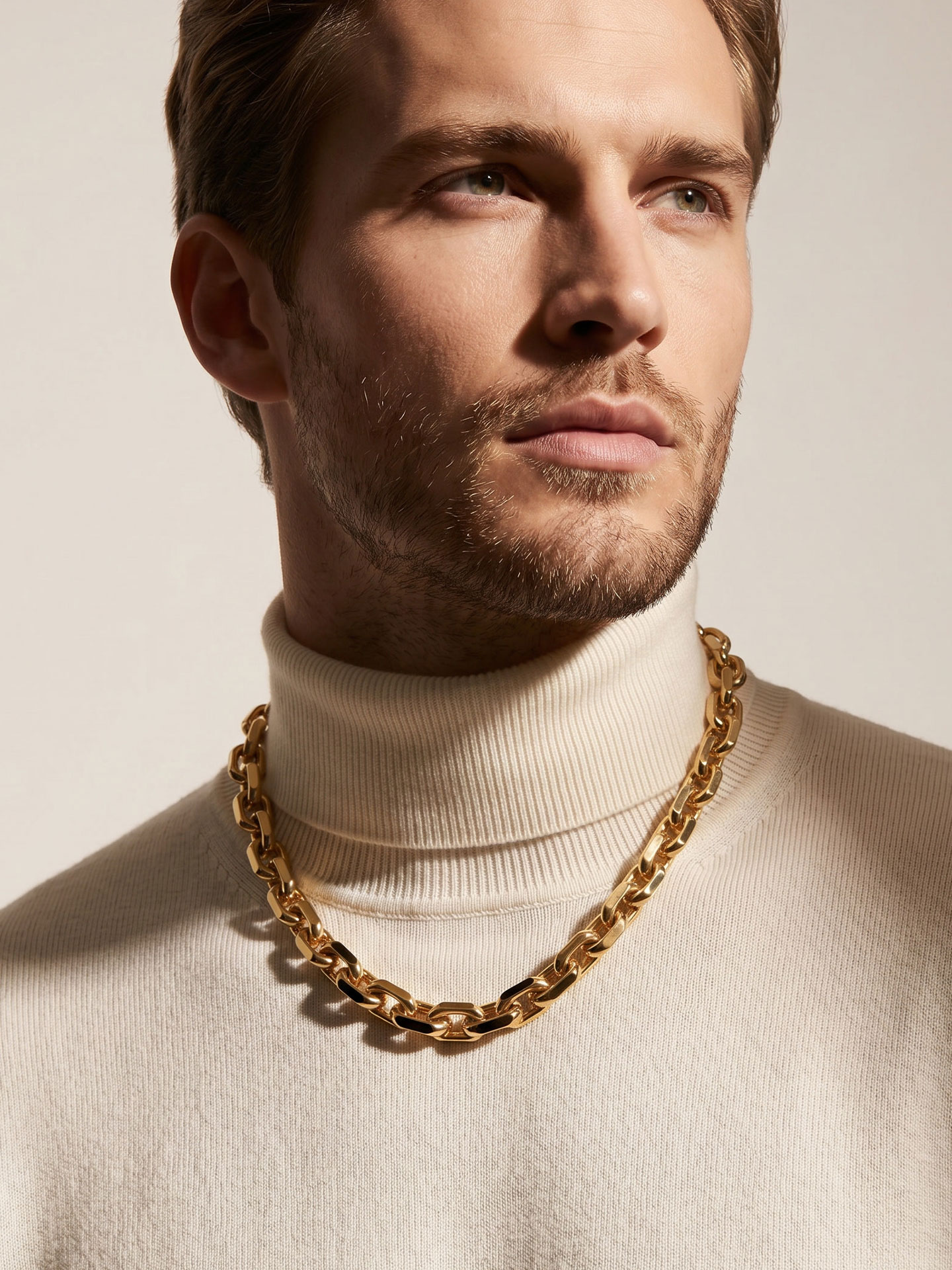 18K gold plated classic chain Cuban men's nceklace