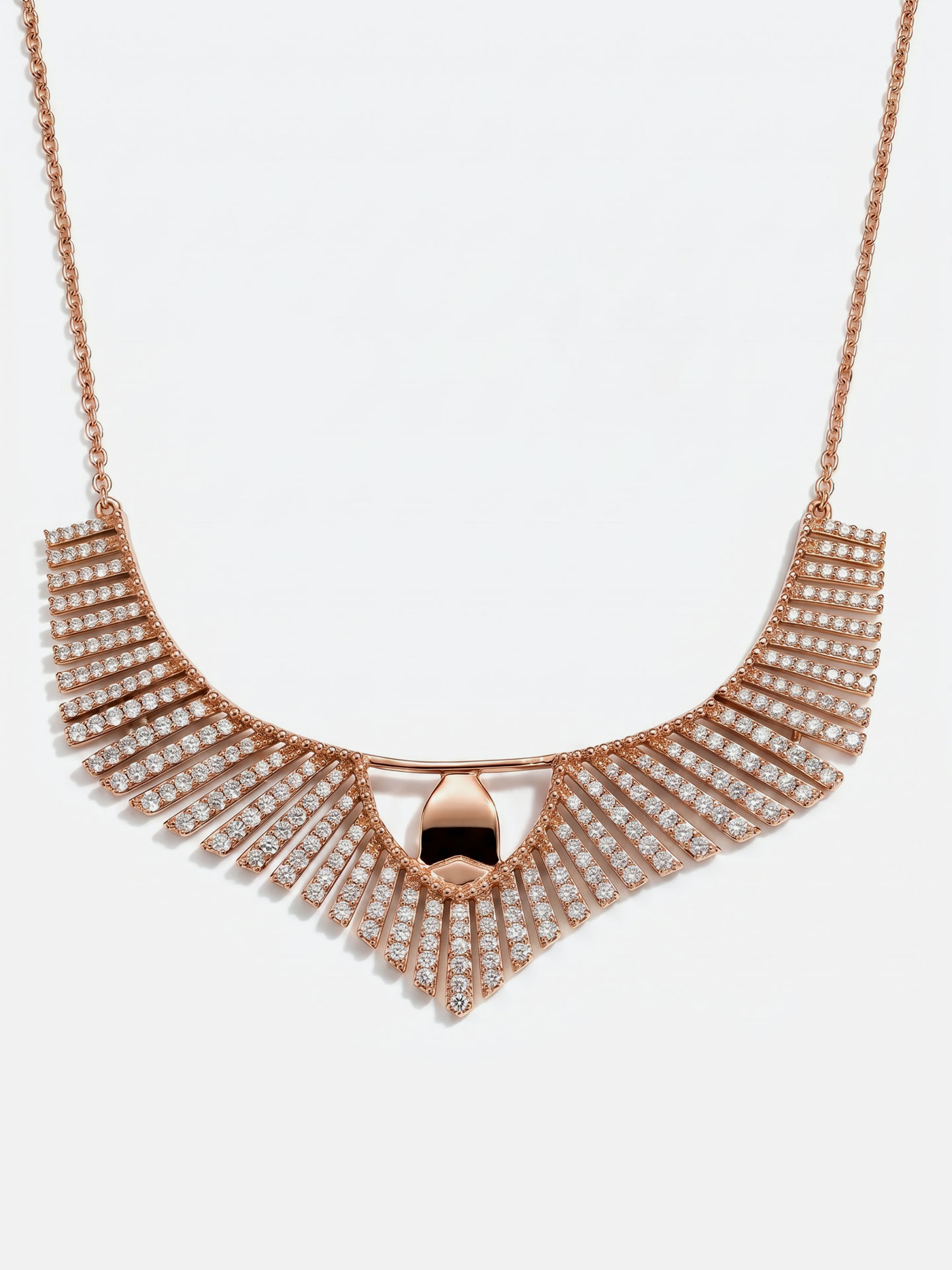 Rose Gold Fan-Shaped Diamond Necklace