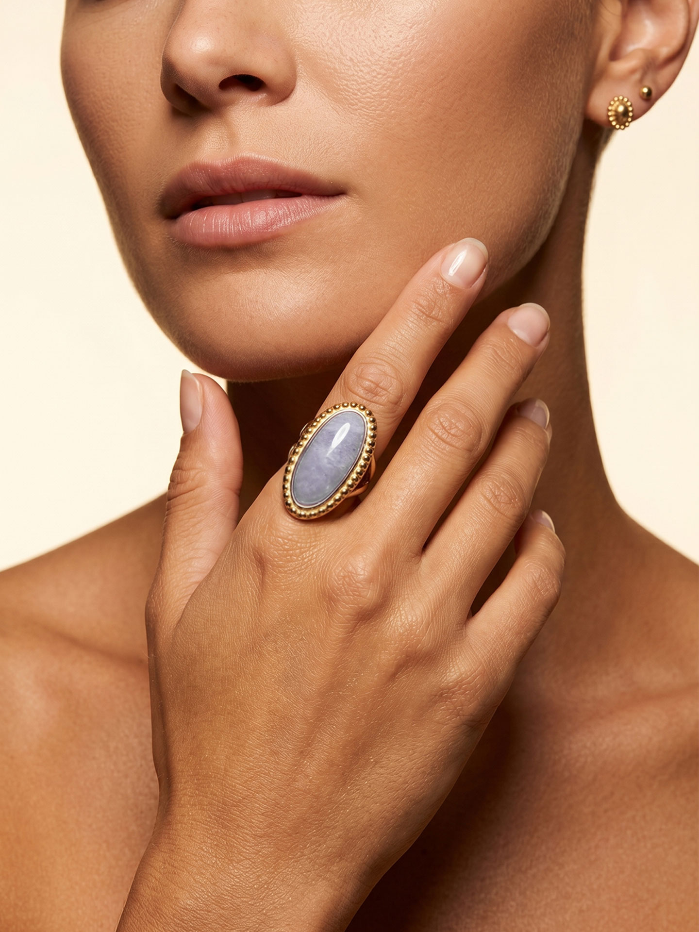 Minimalist 18K Gold Plated Synthetic Gemstone Ring