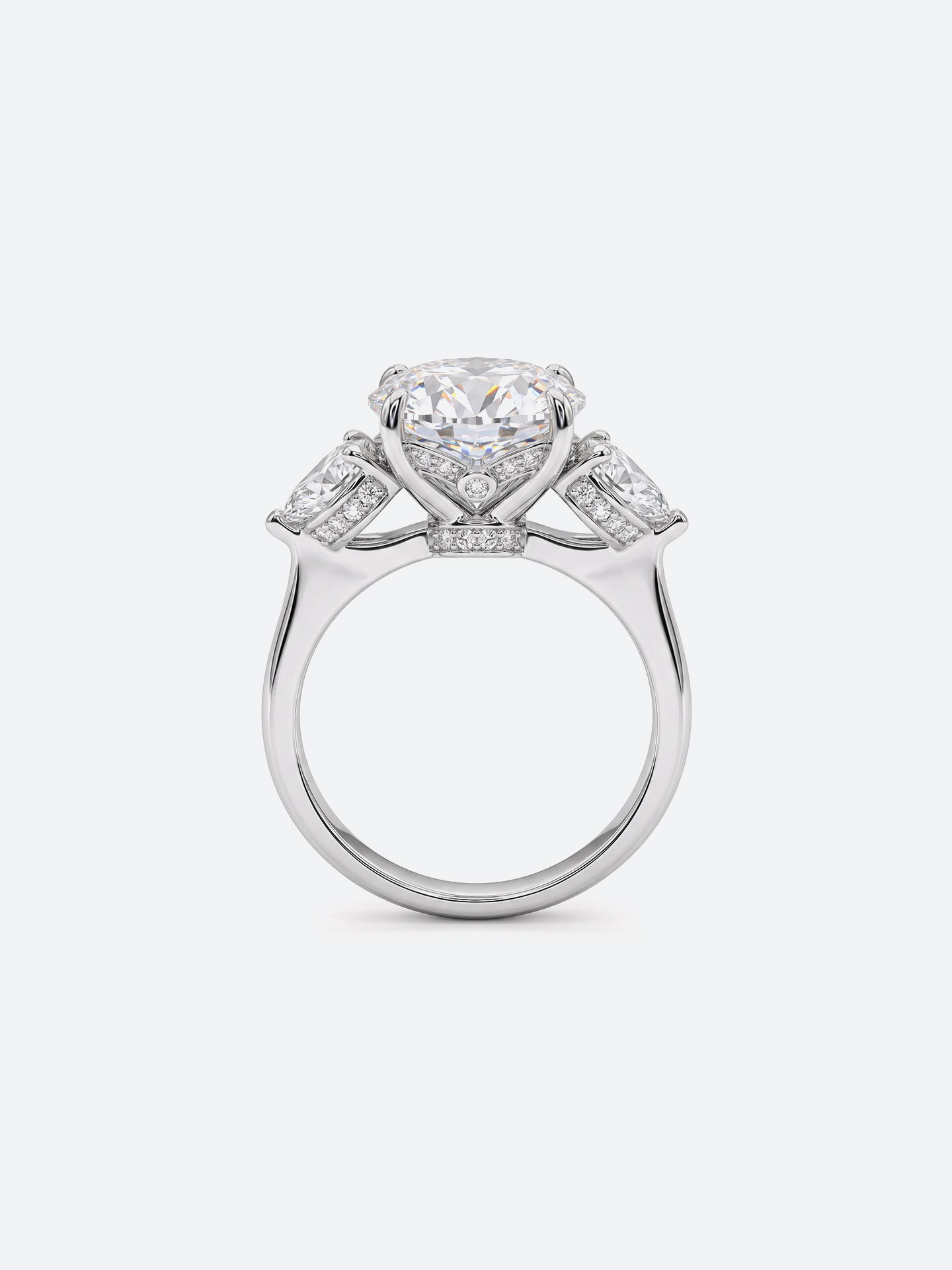 12×16mm Oval Moissanite Ring – Silver with White Gold Plating Luxury Statement for Women - Image 4