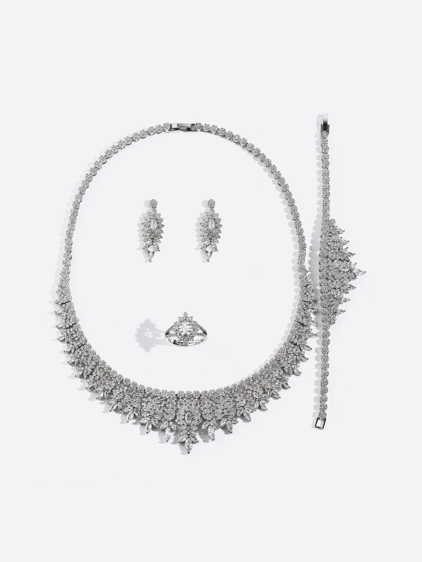 Luxury 18K Gold Plated Women's Jewelry Set with Full Diamonds - Image 1