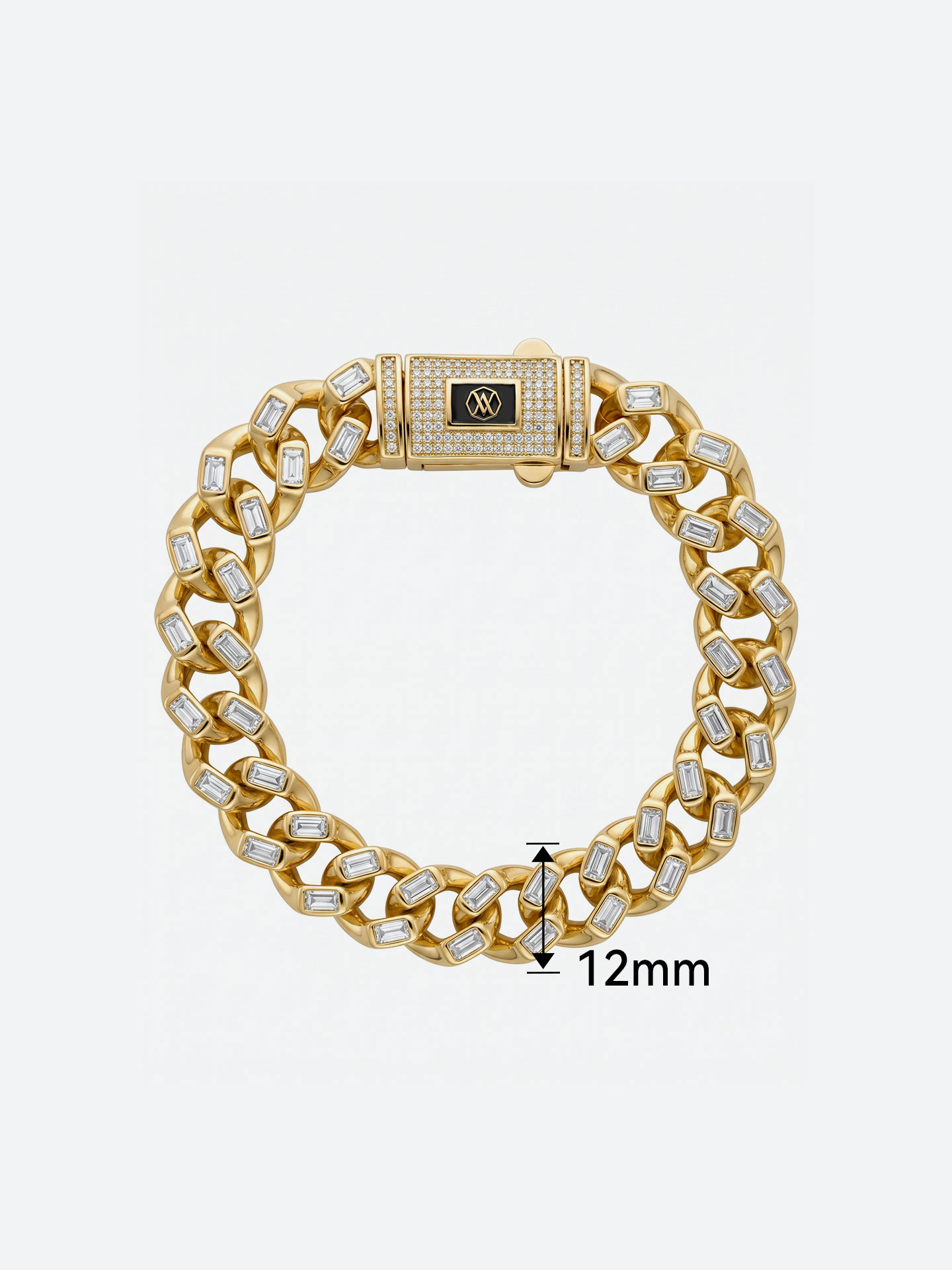 Men's Cuban chain square zircon 18K gold plated classic bracelet - Image 5