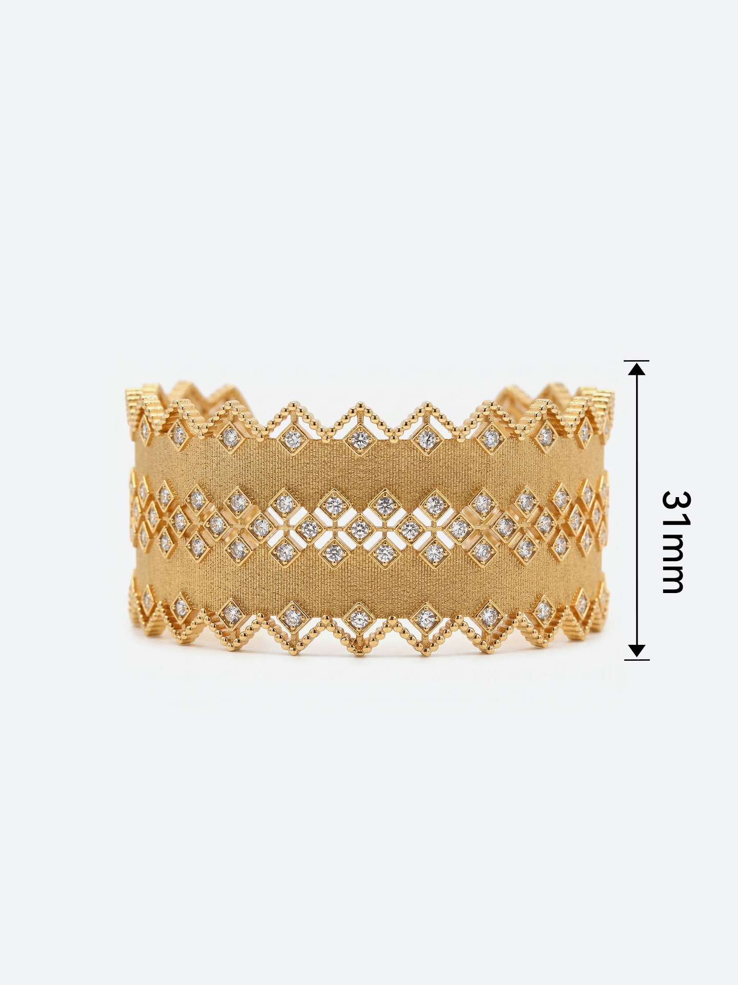 Modern Wide 18K Gold Plated Cuff Bracelet - Image 5